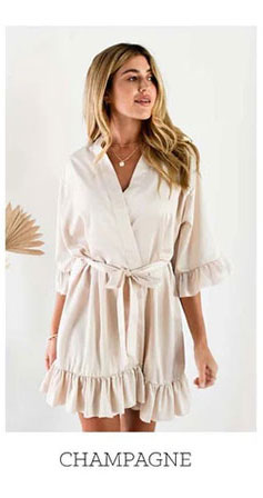 Personalized Bridesmaid Robes with a Ruffled Bridal Shower Dressing Gown Unique Wedding Day Robe For Bride Custom Ruffle Kimonos