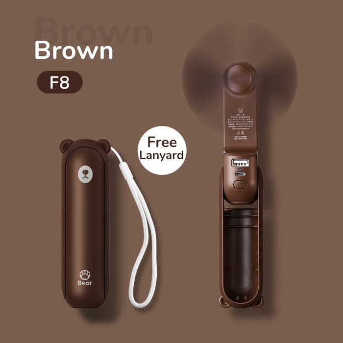 JISULIFE Portable Fan Mini Handheld Fan USB 4800mAh Recharge Hand Held Small Pocket Fan with Power Bank Flashlight Feature