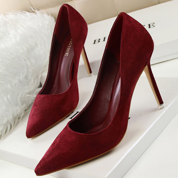 BIGTREE Shoes 2023 New Women Pumps Suede High Heels Shoes Fashion Office Shoes Stiletto Party Shoes Female Comfort Women Heels