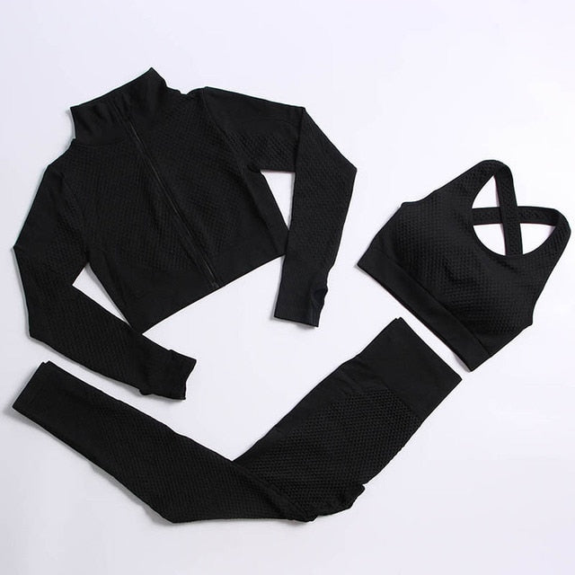 Vital Seamless Set Women Long Sleeve Workout Clothes Fitness Jacket Yoga Tops Gym Leggings Women Activewear Set Sports Suits