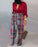 Long Sleeve Vingae Print Long Jumpsuits