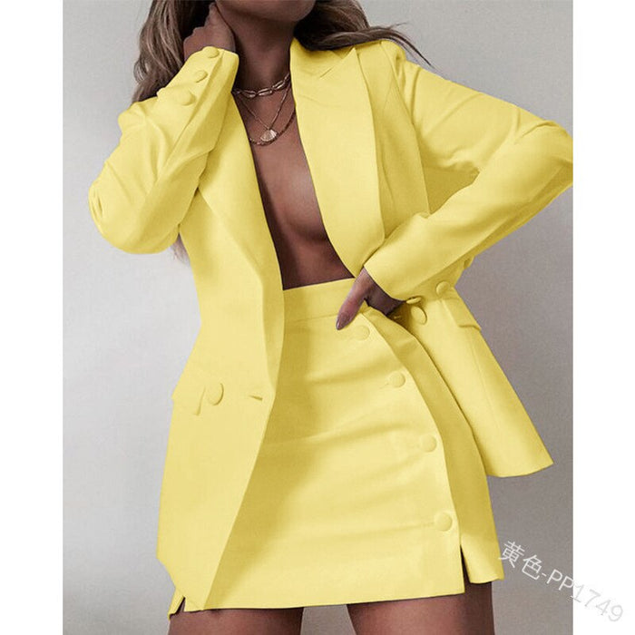 Plus Size Business Women Sets Blazer and Skirt
