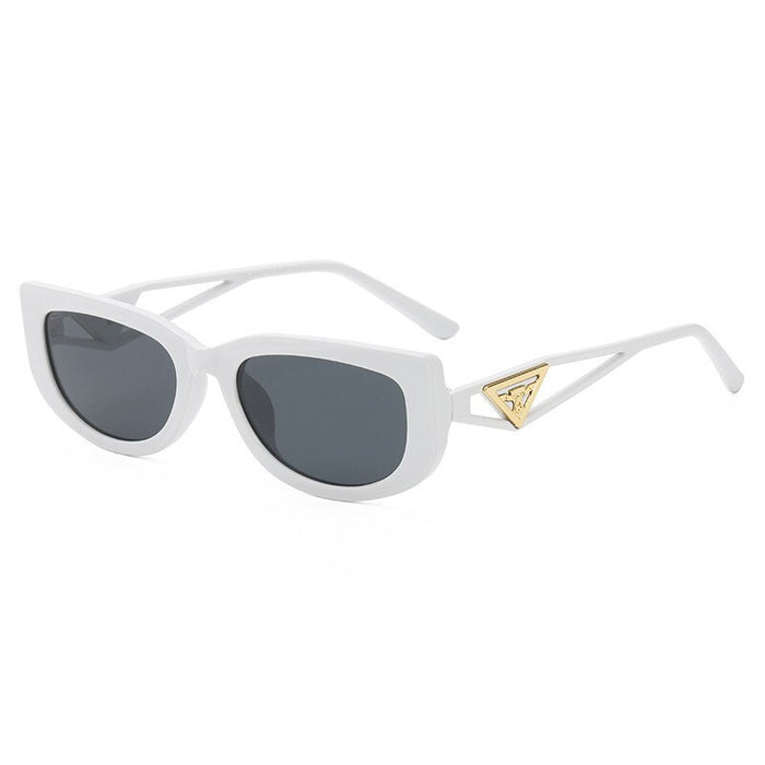 OVOYAN 2023 New Small Cat Eye Sunglasses Women Personality Hollow Triangle Sun Glasses Men Trendy Retro Oval Gafas De Sol Mujer