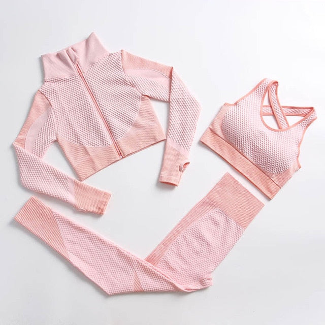 Vital Seamless Set Women Long Sleeve Workout Clothes Fitness Jacket Yoga Tops Gym Leggings Women Activewear Set Sports Suits
