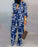 Long Sleeve Vingae Print Long Jumpsuits