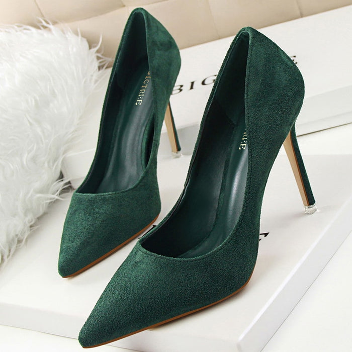 BIGTREE Shoes 2023 New Women Pumps Suede High Heels Shoes Fashion Office Shoes Stiletto Party Shoes Female Comfort Women Heels