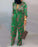 Long Sleeve Vingae Print Long Jumpsuits