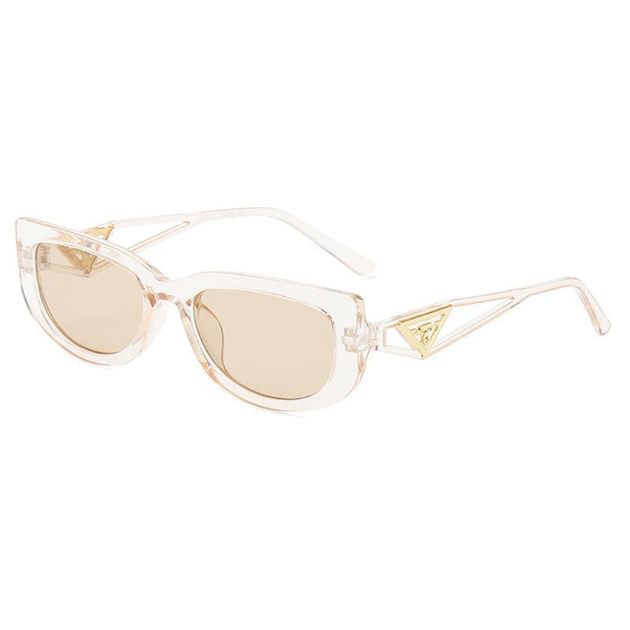 OVOYAN 2023 New Small Cat Eye Sunglasses Women Personality Hollow Triangle Sun Glasses Men Trendy Retro Oval Gafas De Sol Mujer