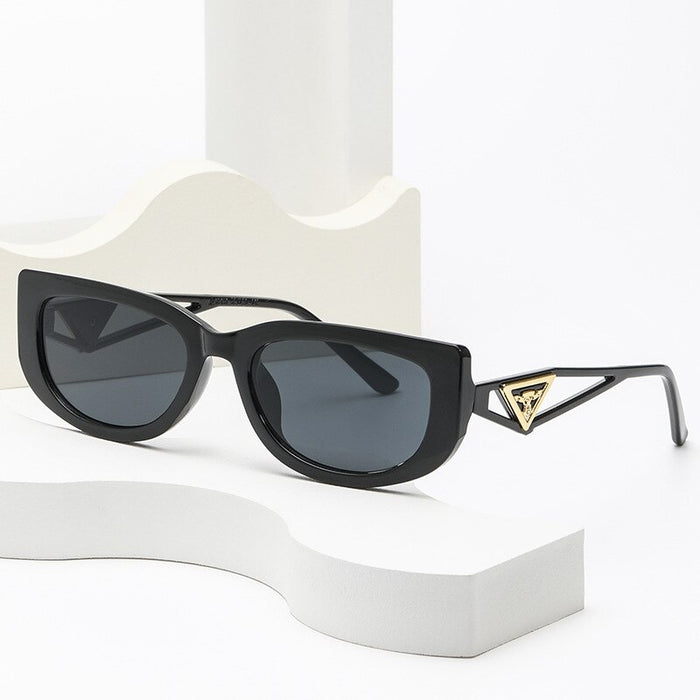 OVOYAN 2023 New Small Cat Eye Sunglasses Women Personality Hollow Triangle Sun Glasses Men Trendy Retro Oval Gafas De Sol Mujer