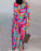 Long Sleeve Vingae Print Long Jumpsuits