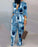 Long Sleeve Vingae Print Long Jumpsuits