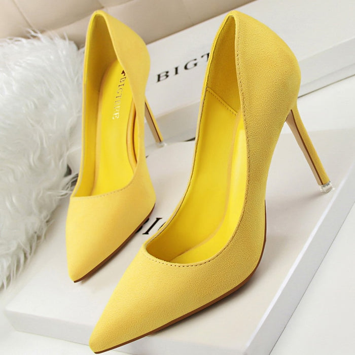 BIGTREE Shoes 2023 New Women Pumps Suede High Heels Shoes Fashion Office Shoes Stiletto Party Shoes Female Comfort Women Heels
