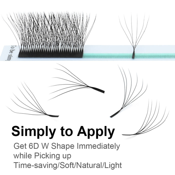 NAGARAKU Automatic Flowering W Shape  Bloom 3D 4D 5D 6D Premade Fans  Eyelash Extensions Natural Soft Light  Full Dense